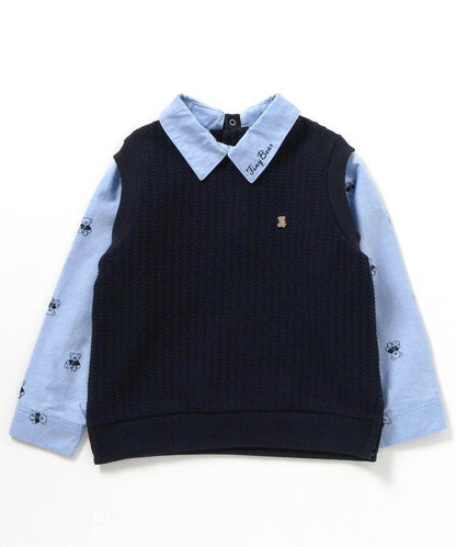 小熊連帽背心襯衫