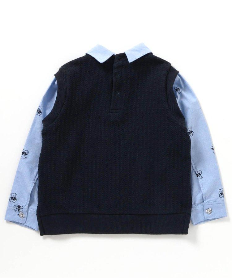 小熊連帽背心襯衫