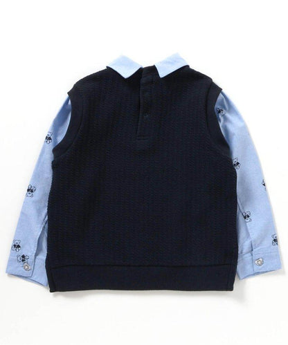 小熊連帽背心襯衫