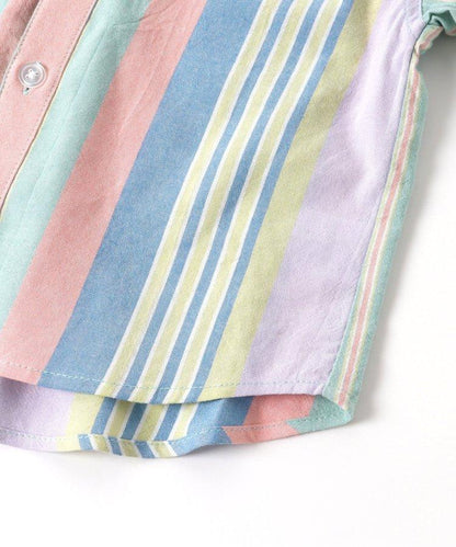 春季彩色條紋襯衫