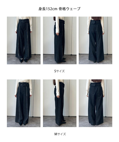 帶扣提花牛仔褲