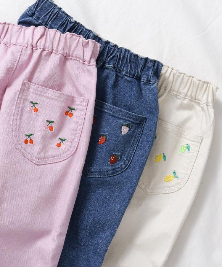 水果刺繡口袋九分褲