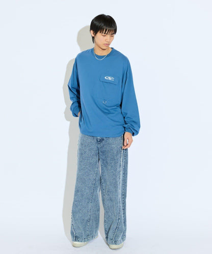 【Neucon/紐孔】logo刺繡翻蓋口袋環設計短袖T恤