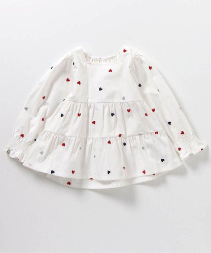 心形刺繡層疊連衣裙