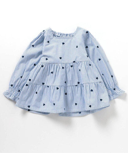 心形刺繡層疊連衣裙