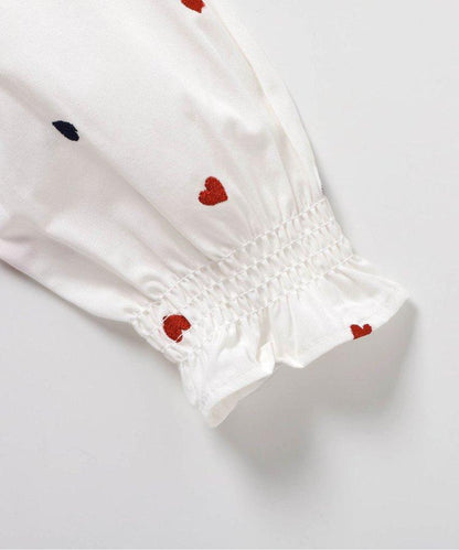 心形刺繡層疊連衣裙