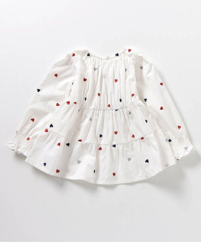 心形刺繡層疊連衣裙