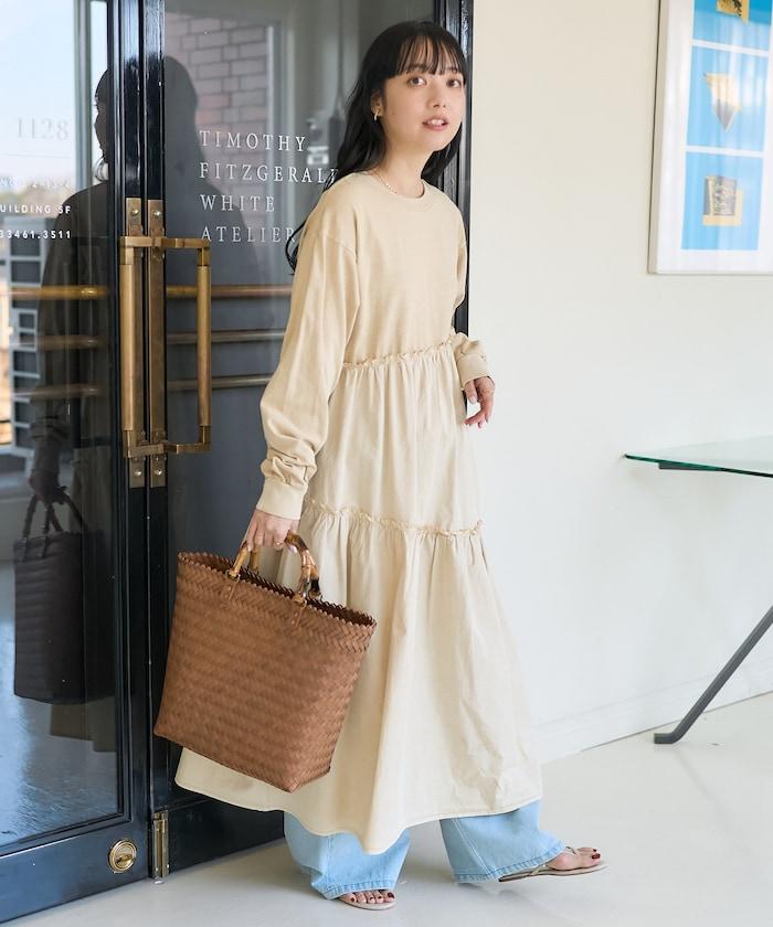 編織嵌入式竹柄手提包