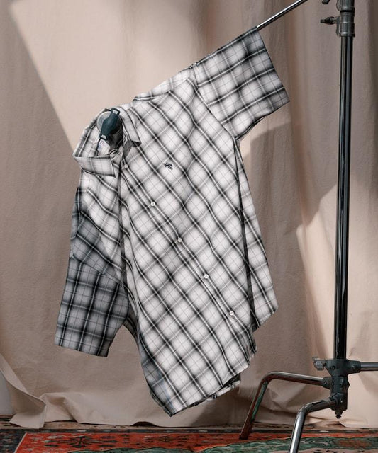 聯名 一點刺繡格子短袖襯衫