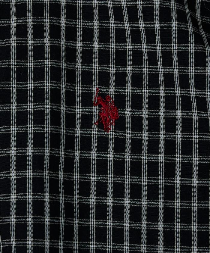 聯名 一點刺繡格子短袖襯衫
