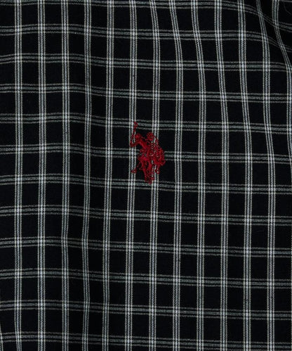 聯名 一點刺繡格子短袖襯衫