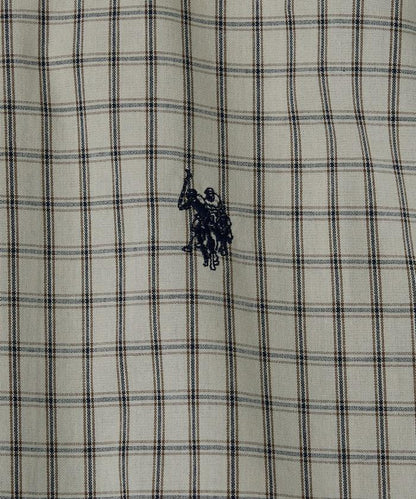聯名 一點刺繡格子短袖襯衫