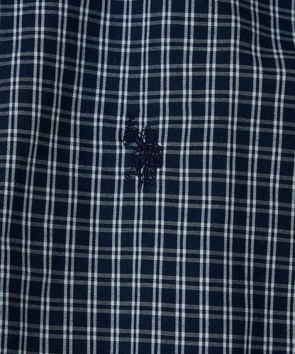 聯名 一點刺繡格子短袖襯衫