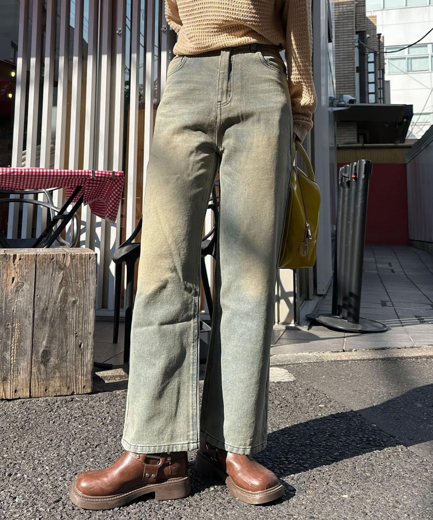 超寬鬆漂染牛仔褲