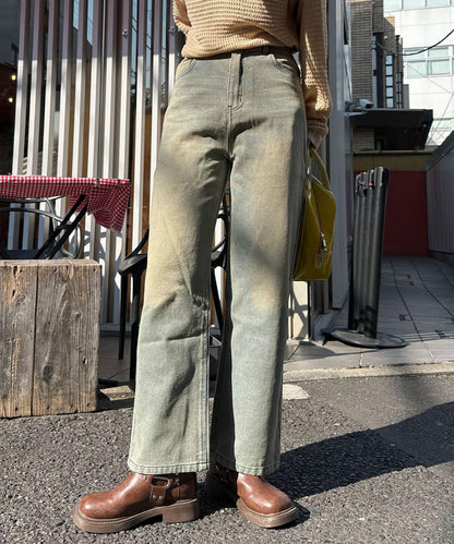 超寬鬆漂染牛仔褲