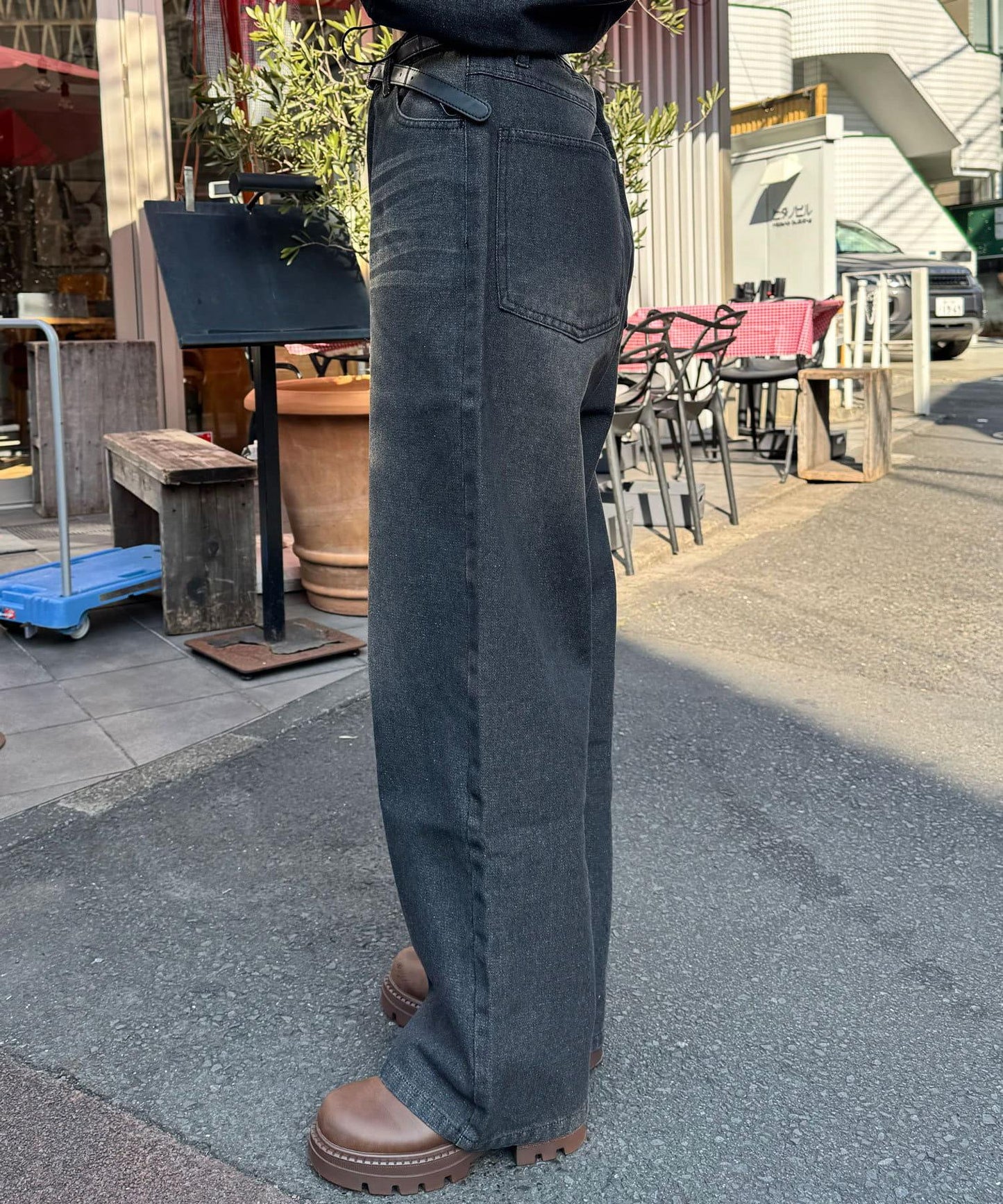 超寬鬆漂染牛仔褲