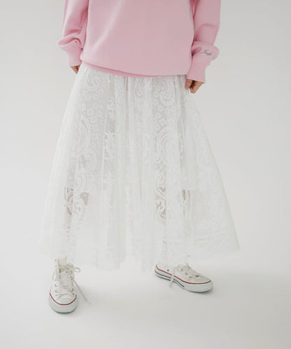 《春季流行關鍵詞“lace”》蕾絲拼接飄逸裙
