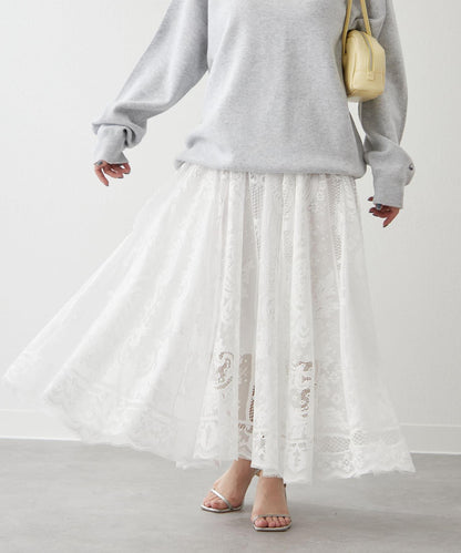 《春季流行關鍵詞“lace”》蕾絲拼接飄逸裙