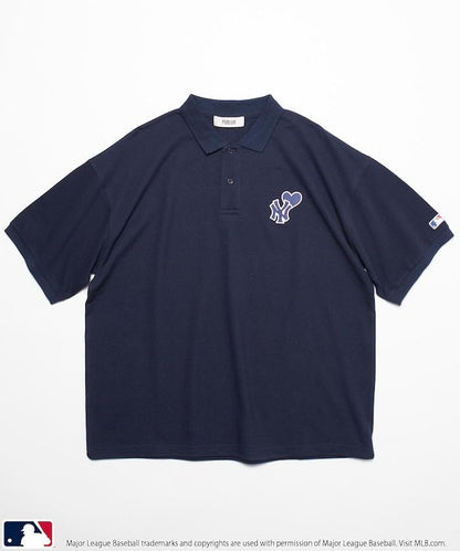 聯名 MLB 心形標誌刺繡Polo衫