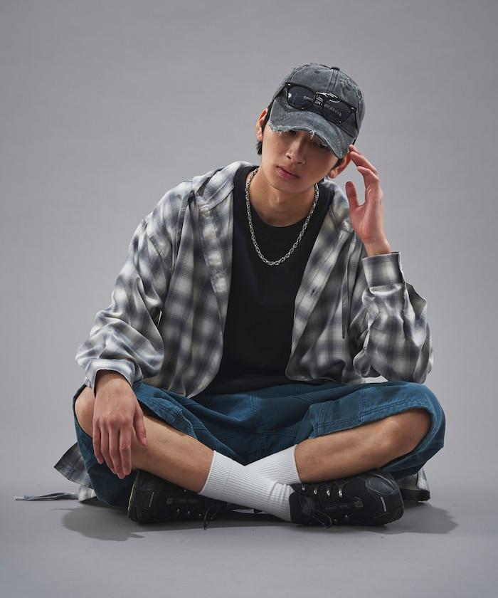 漸變格子連帽襯衫