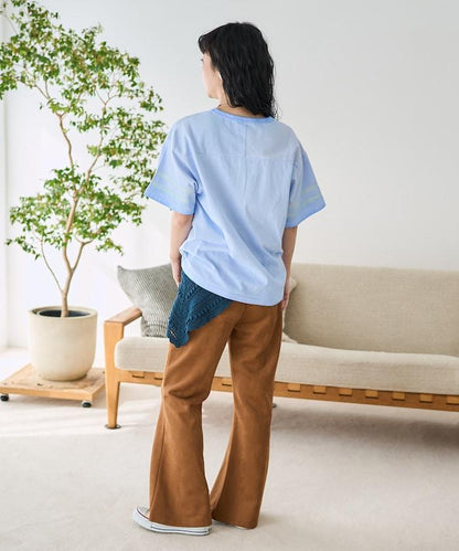 絨面革風格喇叭褲