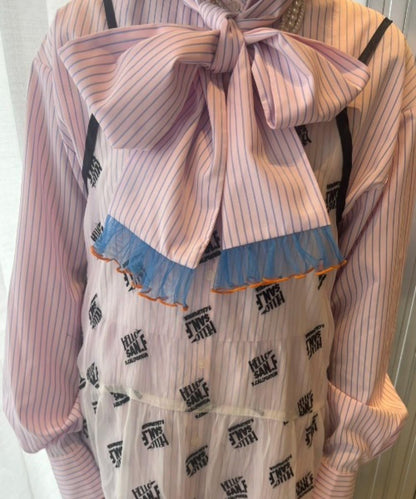 【HS】【momo企劃】條紋兩穿蝴蝶結襯衫