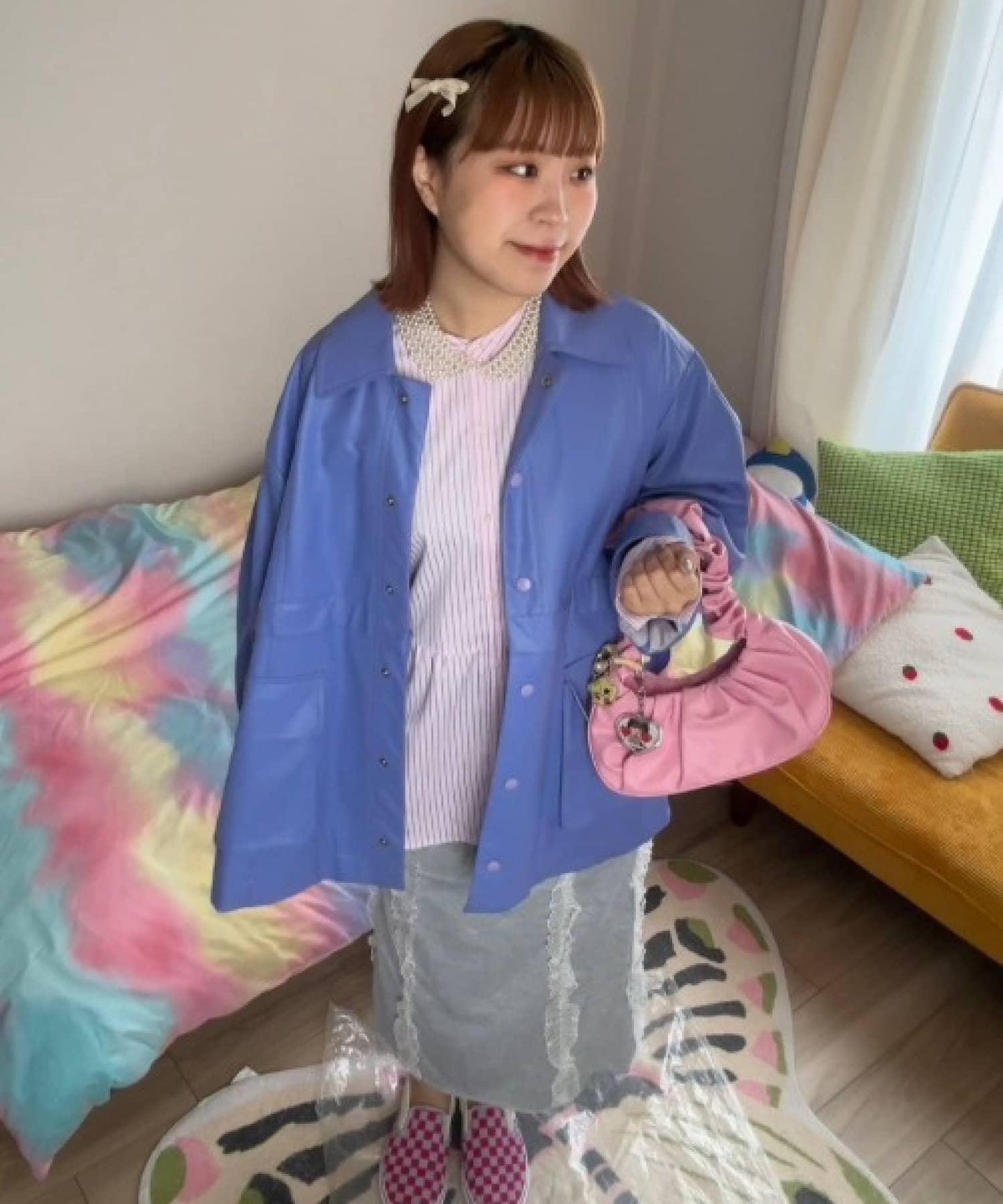 【HS】【momo企劃】條紋兩穿蝴蝶結襯衫