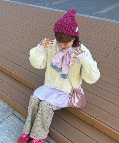 【HS】【momo企劃】條紋兩穿蝴蝶結襯衫