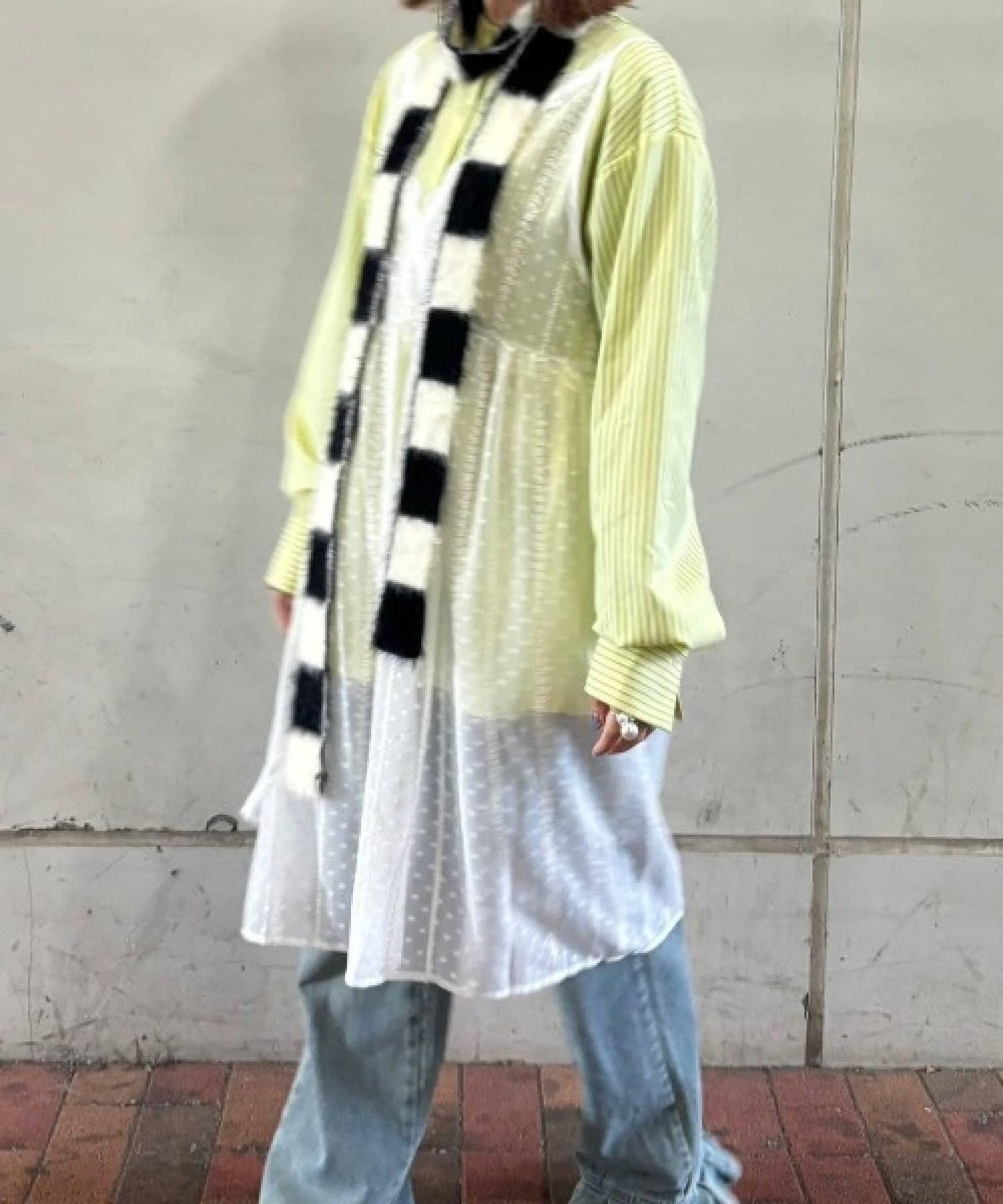 【HS】【momo企劃】條紋兩穿蝴蝶結襯衫