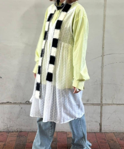 【HS】【momo企劃】條紋兩穿蝴蝶結襯衫