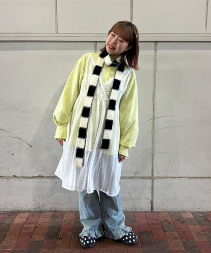 【HS】【momo企劃】條紋兩穿蝴蝶結襯衫