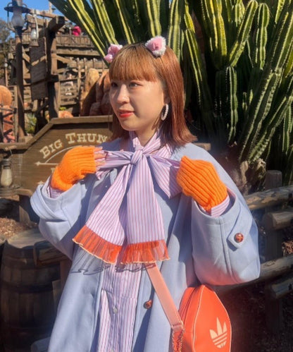 【HS】【momo企劃】條紋兩穿蝴蝶結襯衫