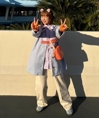 【HS】【momo企劃】條紋兩穿蝴蝶結襯衫