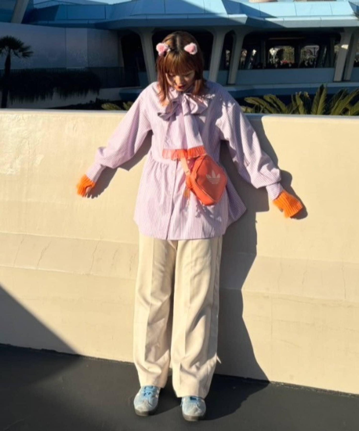 【HS】【momo企劃】條紋兩穿蝴蝶結襯衫