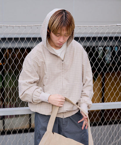 【WHIMSIC】格紋拉鍊連帽襯衫