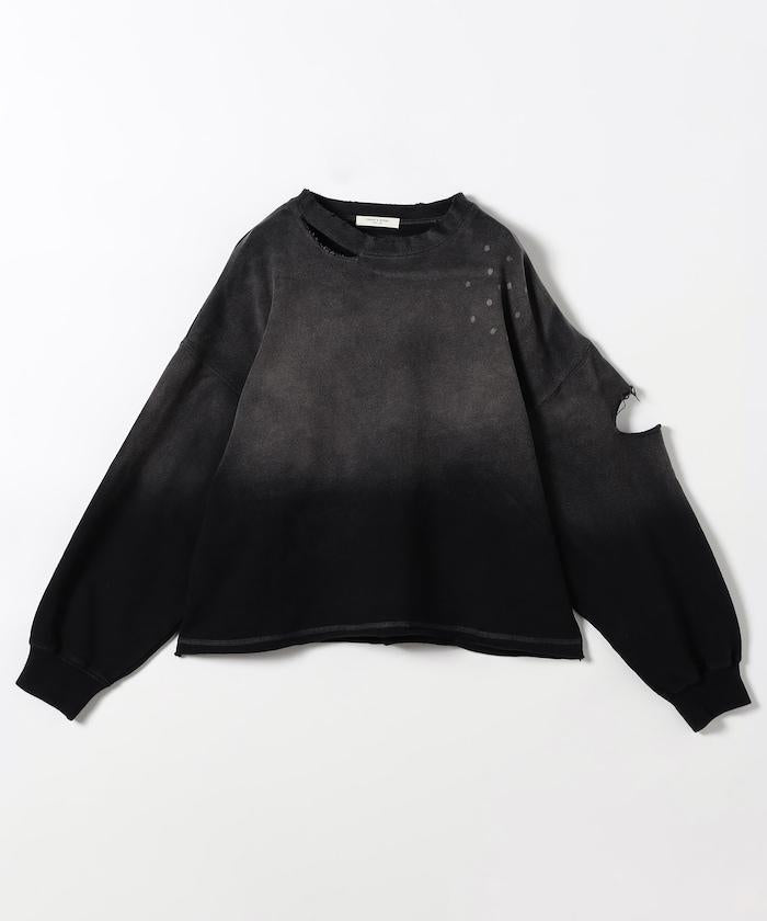 粉末漂白 剪裁開衩衛衣