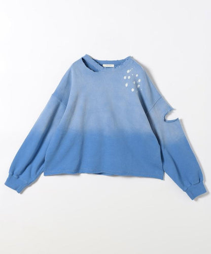 粉末漂白 剪裁開衩衛衣