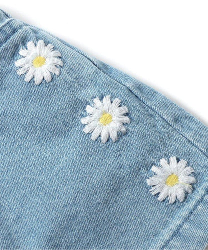 心形花朵刺繡短褲
