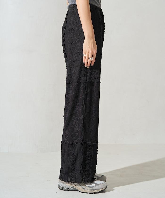 蕾絲 拼接 長褲