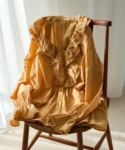 荷葉領 針褶襯衫