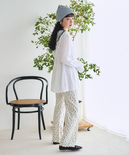 荷葉領 針褶襯衫