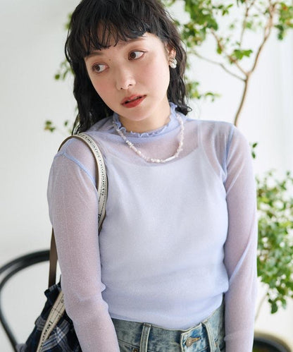 透明閃粉上衣