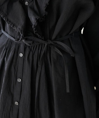 荷葉領 針褶襯衫