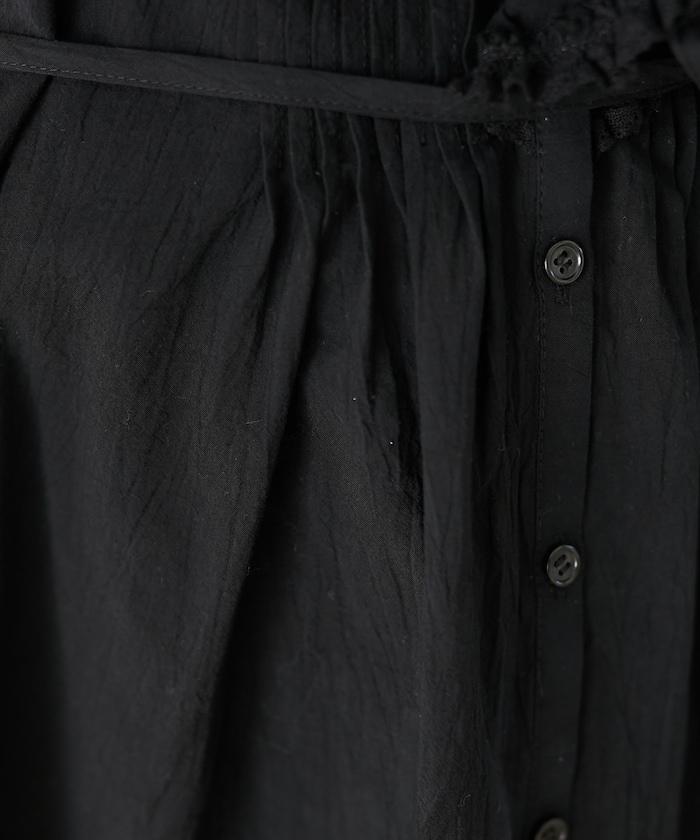 荷葉領 針褶襯衫