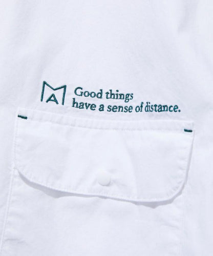 BASIC LOGO 刺繡寬鬆雙口袋工裝襯衫