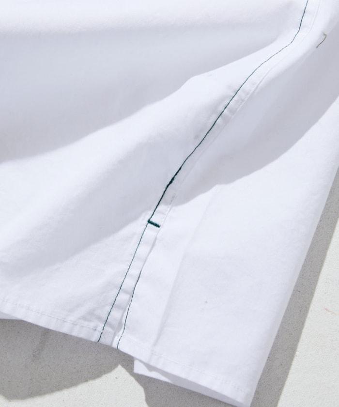 BASIC LOGO 刺繡寬鬆雙口袋工裝襯衫