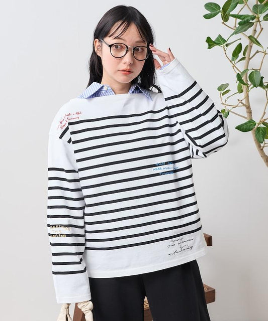 拼接邊框 刺繡 巴斯克襯衫