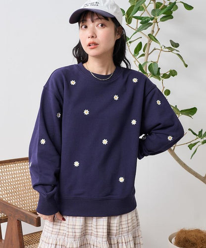 雛菊刺繡衛衣