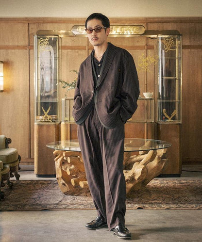 SMU PT-38 裝配 2褶 寬鬆 TR 褲