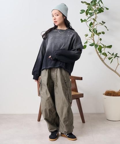 粉末漂白 剪裁開衩衛衣